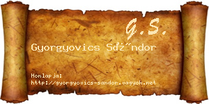 Gyorgyovics Sándor névjegykártya