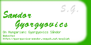 sandor gyorgyovics business card